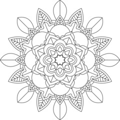 Easy Mandala coloring book simple and basic for beginners, seniors and children. Set of Mehndi flower pattern for Henna drawing and tattoo. Decoration in ethnic oriental, Indian style.