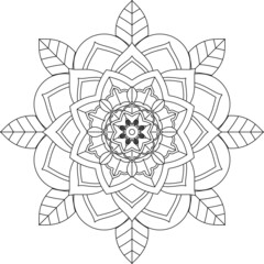 Easy Mandala coloring book simple and basic for beginners, seniors and children. Set of Mehndi flower pattern for Henna drawing and tattoo. Decoration in ethnic oriental, Indian style.