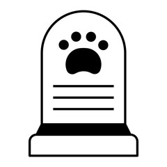 Animal Cemetery Concept, Pet Funeral Vector Icon Design, Cat and Dogs accessories Symbol on White Background 