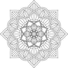 Easy Mandala coloring book simple and basic for beginners, seniors and children. Set of Mehndi flower pattern for Henna drawing and tattoo. Decoration in ethnic oriental, Indian style.