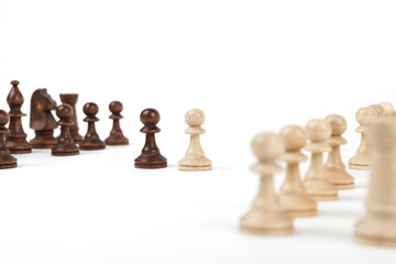 combinations with chess pieces on white background