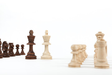 combinations with chess pieces on white background