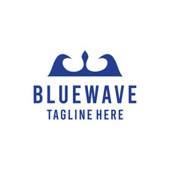 Blue Wave Surf Logo design Vector