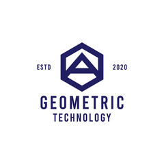 Geometric Technology Logo design Vector