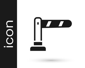 Black Railway barrier icon isolated on white background. Vector.