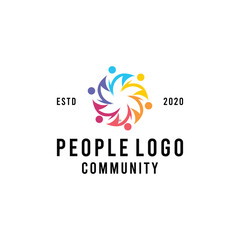 Fototapeta premium Colorful Community Circle Logo design Vector