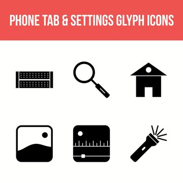 Phone Tab and Settings Vector Icon Set