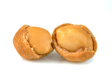 peanuts coconut cream coated isolated on white background