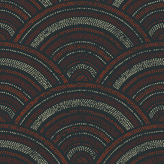 Seigaiha wave seamless pattern. Vintage print for textiles. Vector illustration in doodle style.