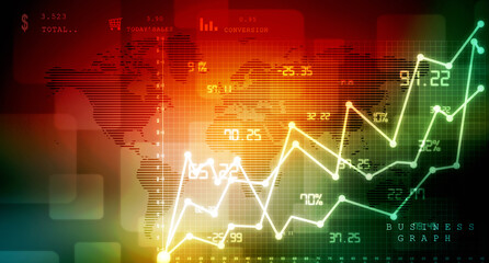 2d rendering Stock market online business concept. business Graph 
