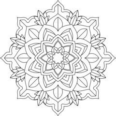 Easy Mandala coloring book simple and basic for beginners, seniors and children. Set of Mehndi flower pattern for Henna drawing and tattoo. Decoration in ethnic oriental, Indian style.