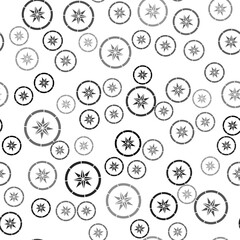 Black Compass icon isolated seamless pattern on white background. Windrose navigation symbol. Wind rose sign. Vector.