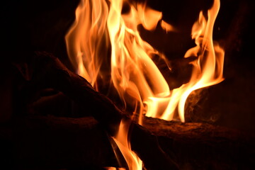 fire in the fireplace