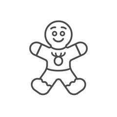 Gingerbread Man Vector Illustration Icon 
