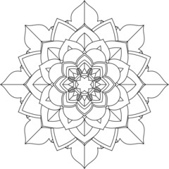 Easy Mandala coloring book simple and basic for beginners, seniors and children. Set of Mehndi flower pattern for Henna drawing and tattoo. Decoration in ethnic oriental, Indian style.