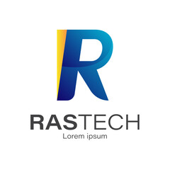 corporate letter r logo design. letter r logo template. r logo for company with blue color