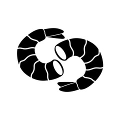 Shrimp icon, logo isolated on white background
