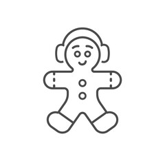 Gingerbread Man Vector Illustration Icon 
