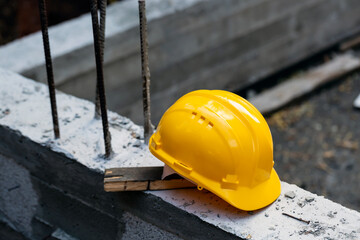Construction hard hat safety tools equipment for workers in construction site for engineering...