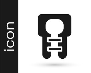 Black Life jacket icon isolated on white background. Life vest icon. Extreme sport. Sport equipment. Vector.