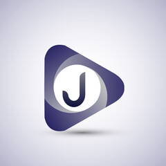 logo letter J rounded in the triangle shape, Vector design template elements for your Business or company identity.