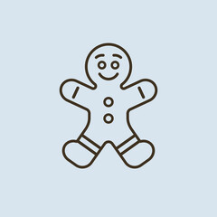 Gingerbread Man Vector Illustration Icon 
