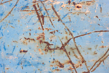 rust with scuffed paint texture . Scratched metal texture with paint. Texture of smeared paint