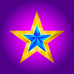 Obraz premium Abstract star background. Overlying star shapes in blue New year Christmas