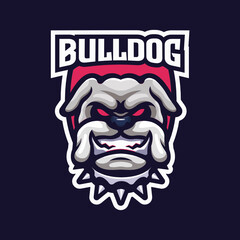 Bulldog e-sport mascot logo design