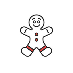 Gingerbread Man Vector Illustration Icon 
