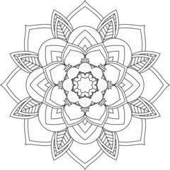 Easy Mandala coloring book simple and basic for beginners, seniors and children. Set of Mehndi flower pattern for Henna drawing and tattoo. Decoration in ethnic oriental, Indian style.