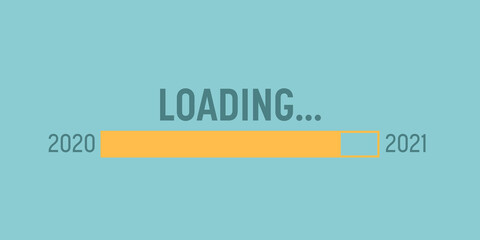 Obraz premium Loading bar for 2021 goal planning business concept, vector illustration for graphic design, flat style