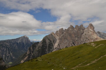 Hiking around the dramatic and beautiful Tre Cime / Drei Zinnen mountains in Lavaredo Dolomites in Northern Italy