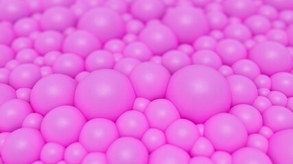 Abstract background of pink bubbles 3d illustration