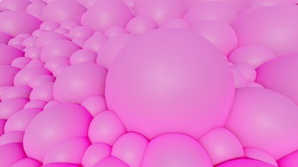 Abstract background of pink bubbles 3d illustration