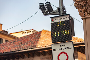Ztl zone sign in Italy