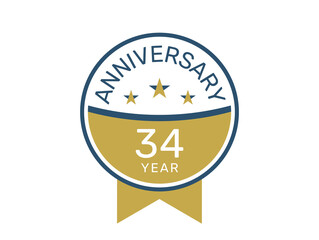 34 anniversary logo vector templates, 34 years anniversary design 