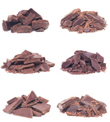 Chocolate on white background