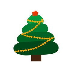 Cute Christmas tree, modern design. Christmas tree. Can be used for printed materials - flyers, posters, business cards or for the web.