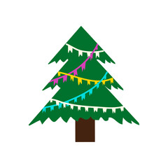 Cute Christmas tree, modern design. Christmas tree. Can be used for printed materials - flyers, posters, business cards or for the web.