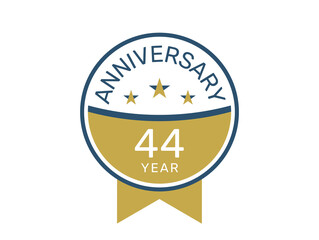 Obraz premium 44 anniversary logo vector templates, 44 years anniversary design 