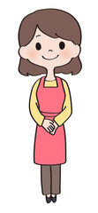 エプロンの女性