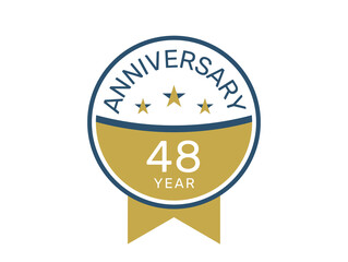 Obraz premium 48 anniversary logo vector templates, 48 years anniversary design 