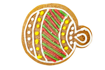 Gingerbread cookie on white background