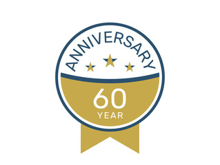 60 anniversary logo vector template, 60 years anniversary design 