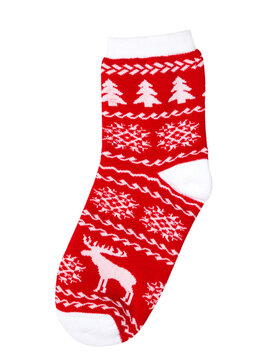 Red christmas sock isolated