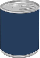Simple minimal blue unlabeled mockup hand drawn food can icon illustration vector design element isolated on a white background