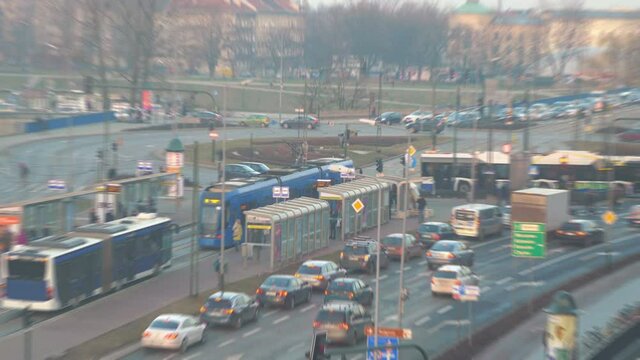 Time lapse video of road traffic in European city in 4k 