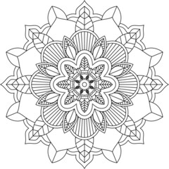 Easy Mandala coloring book simple and basic for beginners, seniors and children. Set of Mehndi flower pattern for Henna drawing and tattoo. Decoration in ethnic oriental, Indian style.
