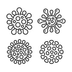 Coronavirus COVID-2019 Sign Set on White Background. Vector Icons